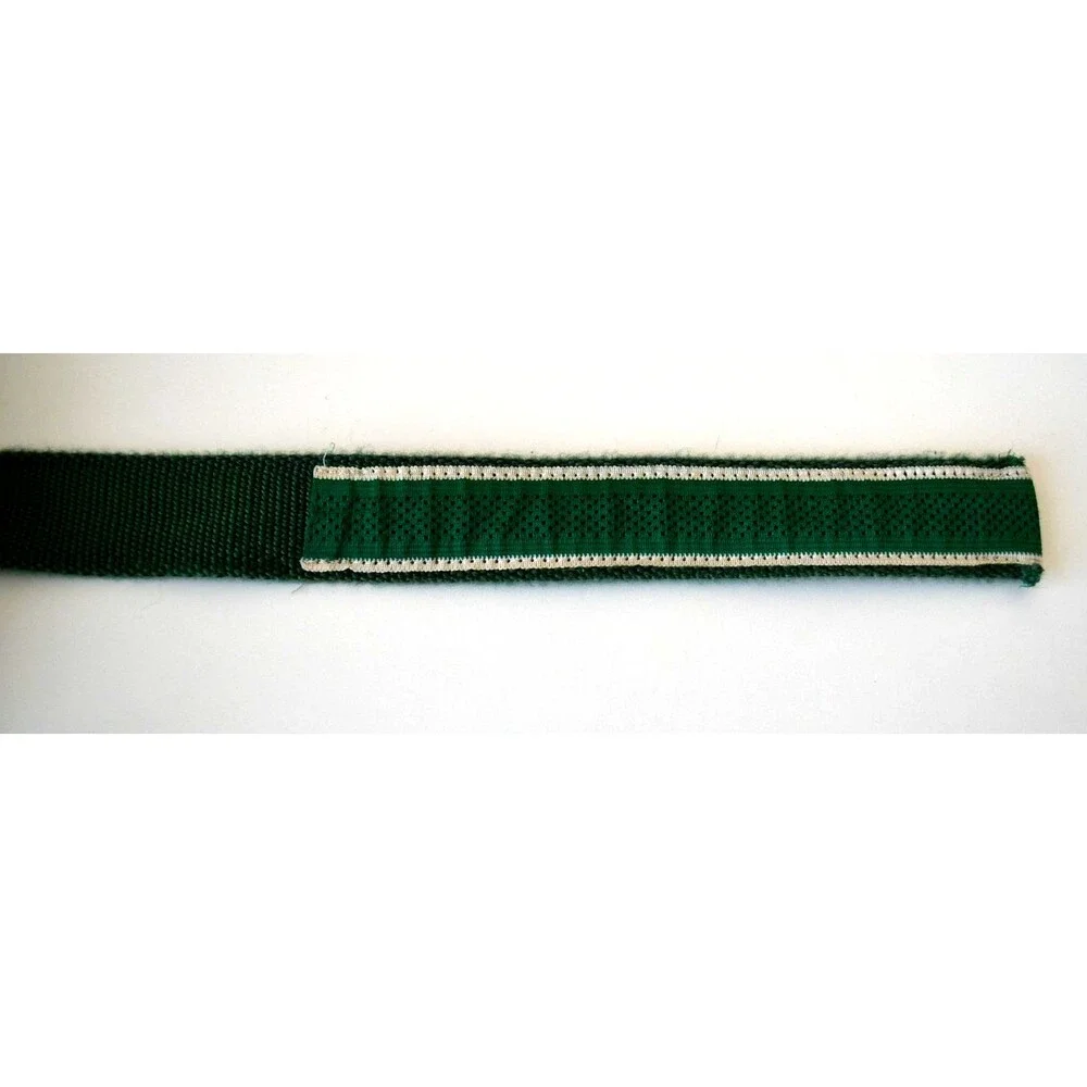 Y2K Abercrombie A92 Belt Canvas Cotton Web Kelly Green White  D-Ring Adjustable